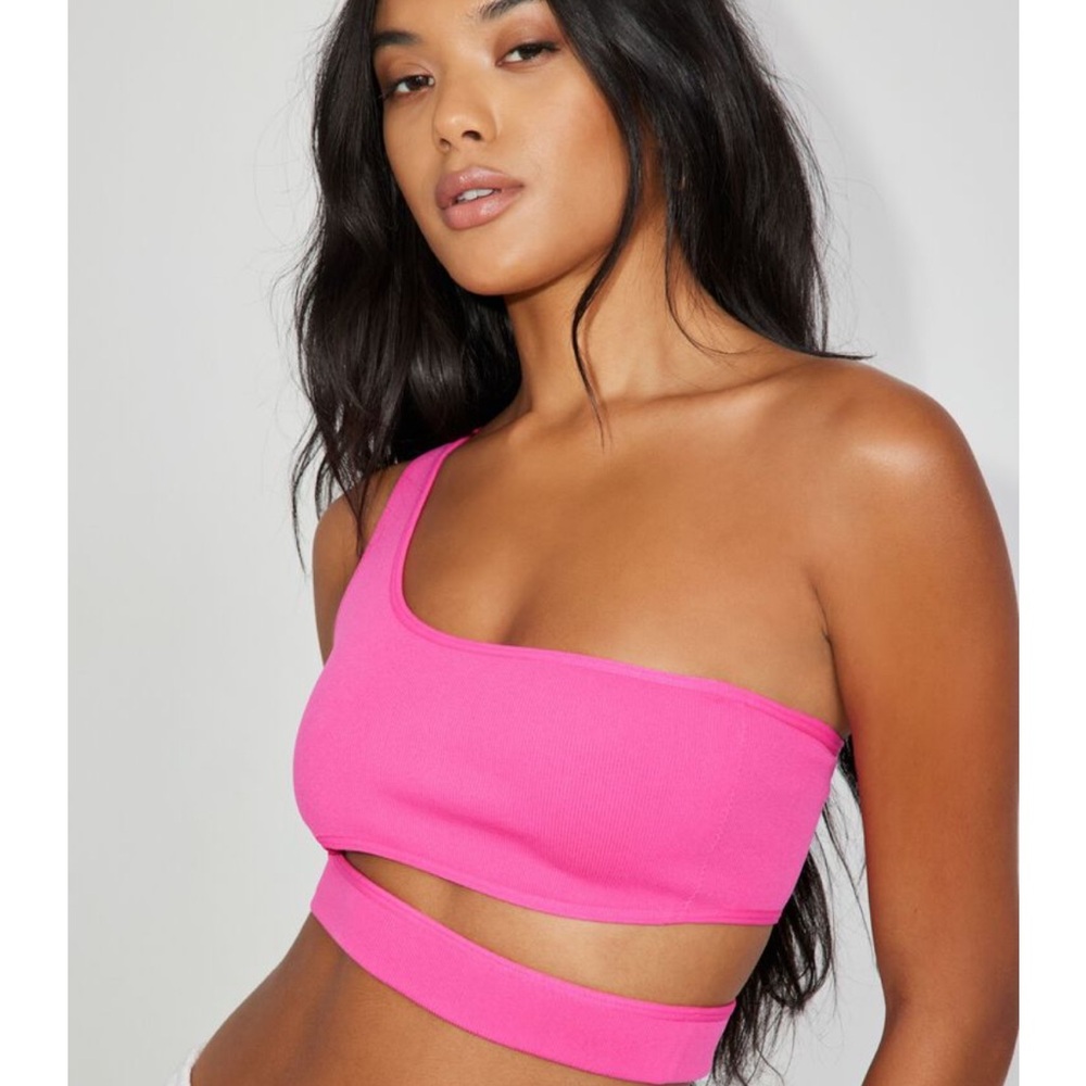 Garage Hot Pink One-Shoulder Tank Top